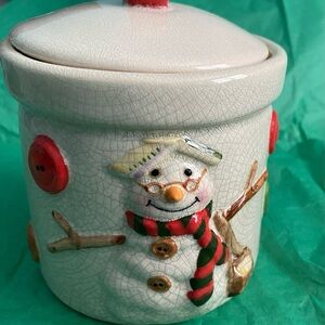 Hallmark Mitford Snowman ceramic Christmas candles